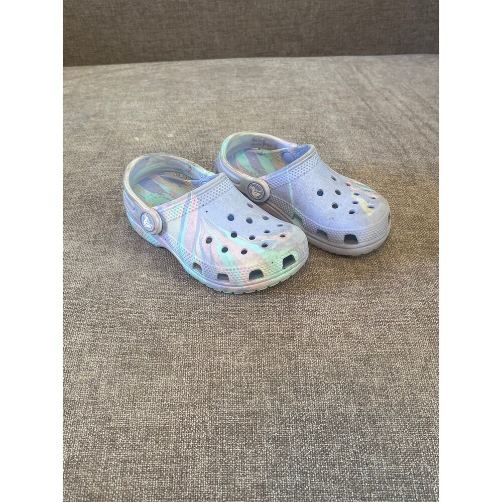 CrocsKids Classic Marbled light purple clogs size 9